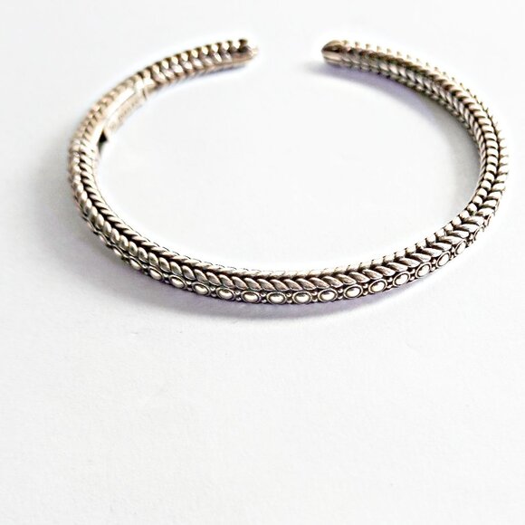 John Hardy Sterling Silver Chain Hinged Kick Back Cuff Bracelet - Picture 1 of 2